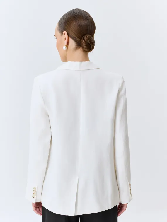 BULMER Белый льняной однобортный жакет