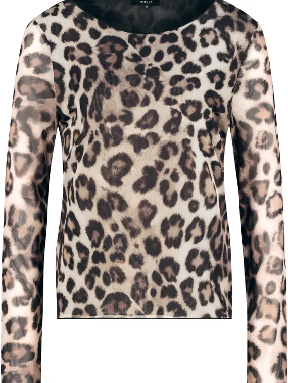 MONARI Рубашка из сетки с леопардовым принтом