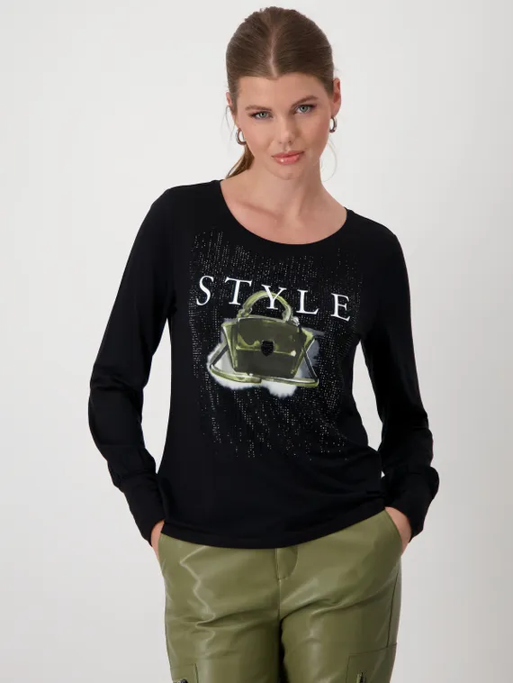 MONARI Футболка с принтом и стразами