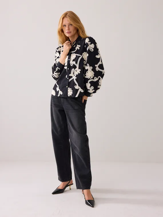 SUMMUM Блузка с цветочной лентой