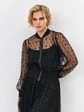 BULMER Бомбер из прозрачной сетки