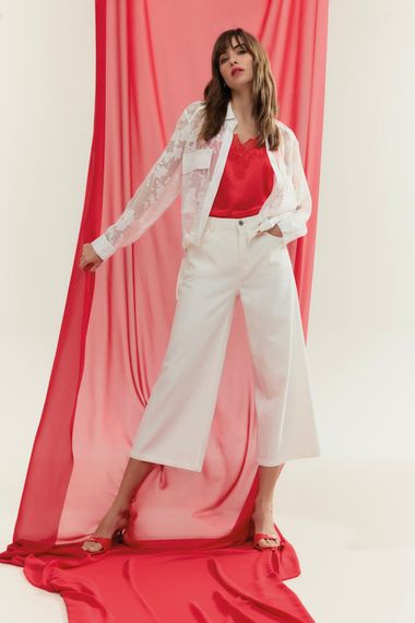 TAIFUN Блуза прозрачная