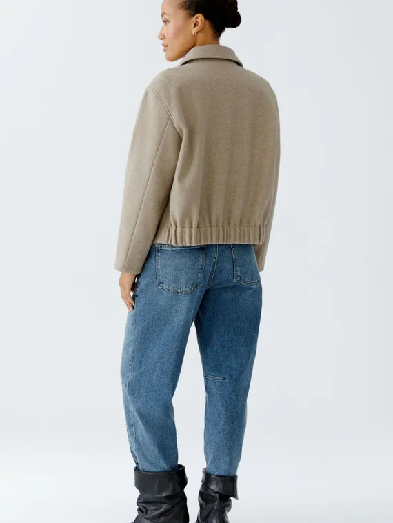 Oui Куртка из ткани с шерстяным эффектом