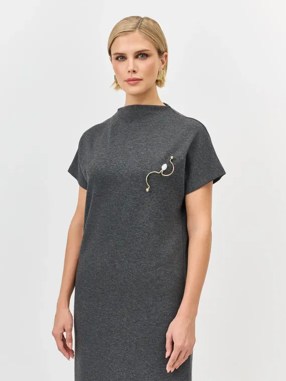 BULMER Платье трикотажное с брошью