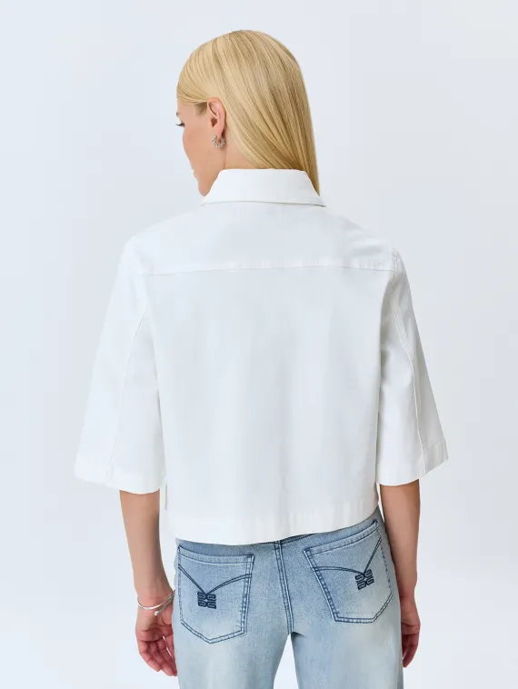 BULMER Укороченный белый джинсовый жакет