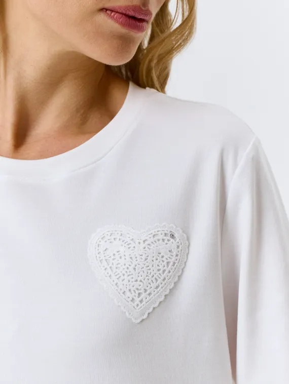 BULMER Футболка с ажурной аппликацией