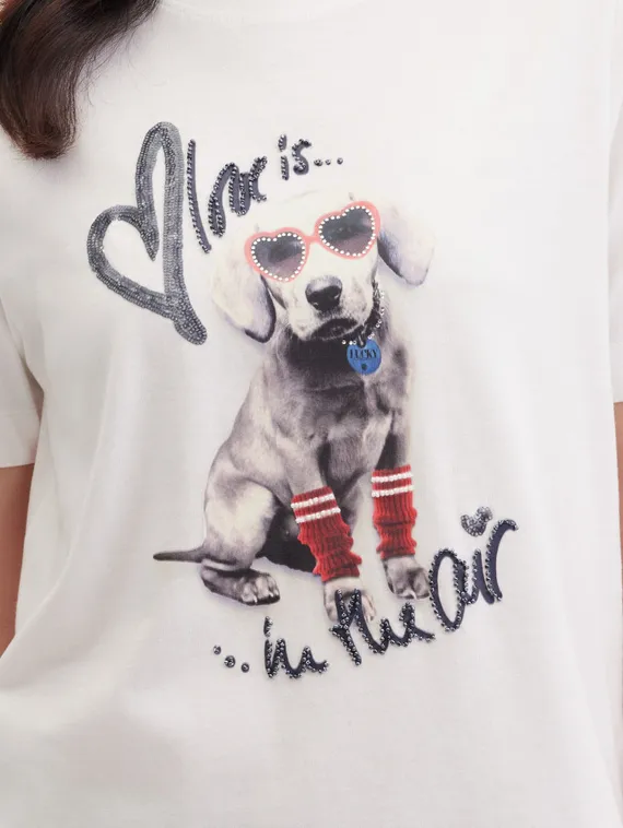 GERRY WEBER Футболка с принтом и стразами