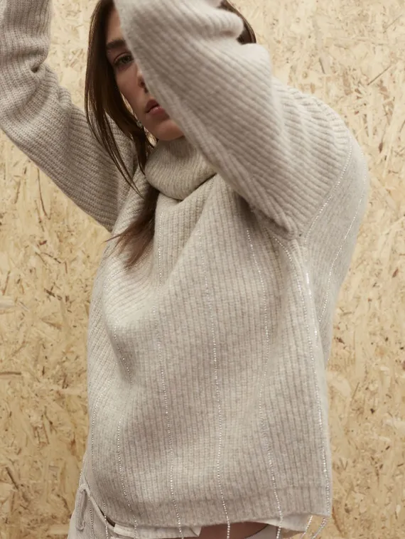 Oui Пуловер с блестящими лентами