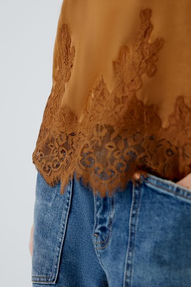 Oui Топ кружевной