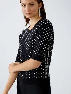 Oui Пуловер с принтом "горох"