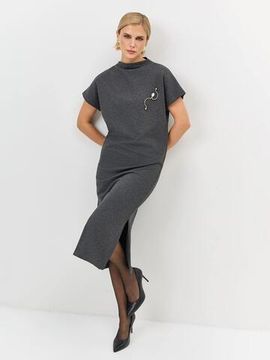 BULMER Платье трикотажное с брошью