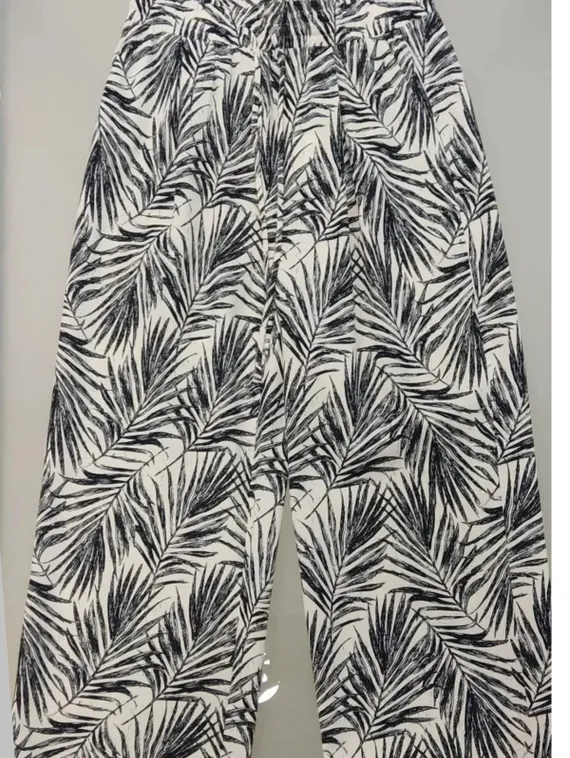 UNQ Брюки с принтом листья