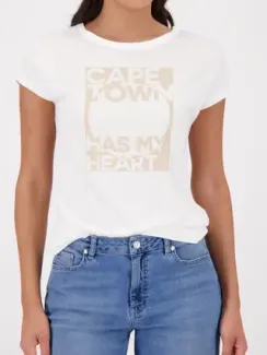 MONARI Футболка с надписью " Кейптаун-мое сердце"