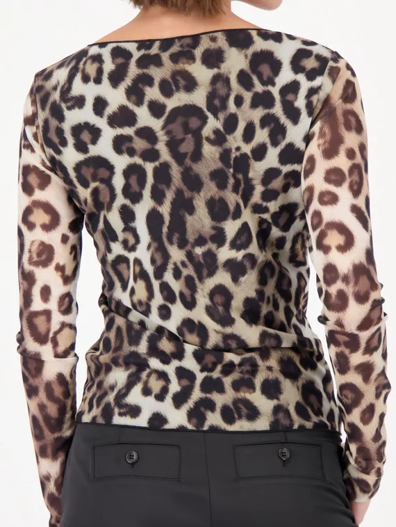 MONARI Рубашка из сетки с леопардовым принтом