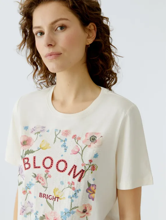 Oui Футболка с цветочным принтом