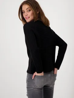 MONARI Пуловер черный из смесового хлопка