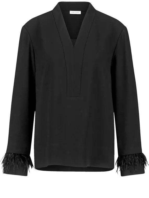 GERRY WEBER Блуза с отделкой из перьев