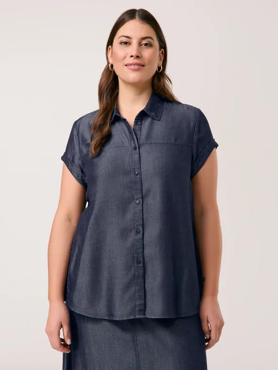 SAMOON Блуза в джинсовом стиле