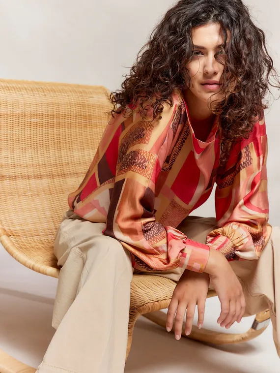 SUMMUM Блуза с принтом