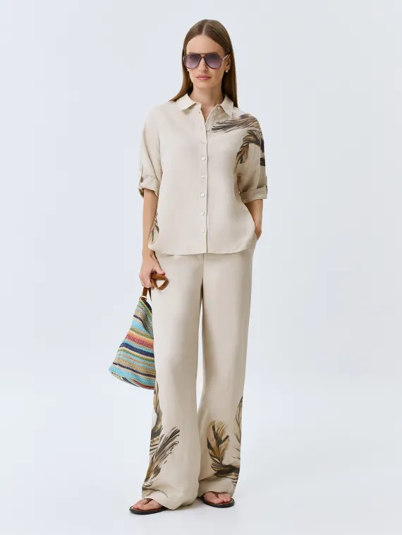 BULMER Льняные брюки с авторским принтом