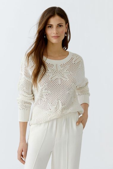 Oui Пуловер ажурный