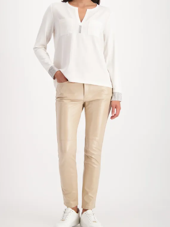 MONARI Креповая блузка со стразами