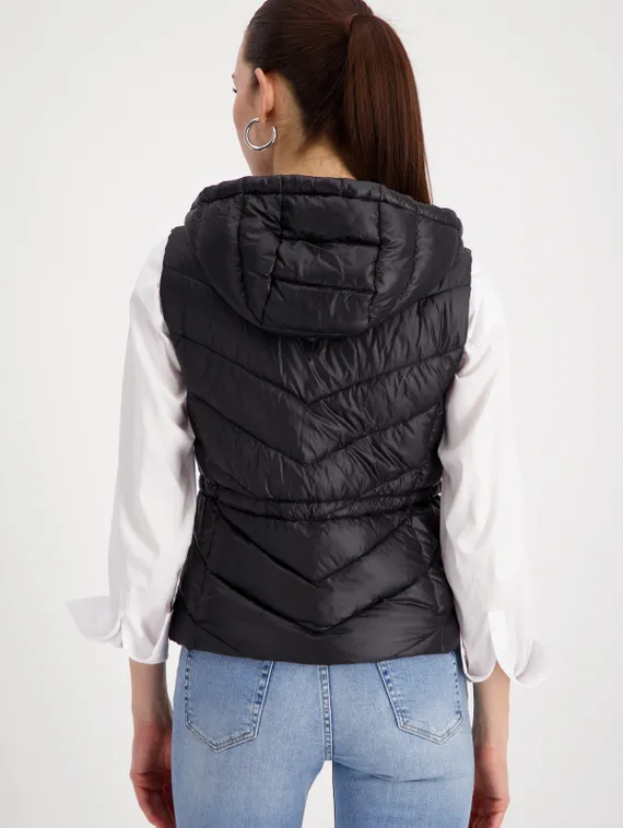 MONARI Стеганый жилет с капюшоном черный