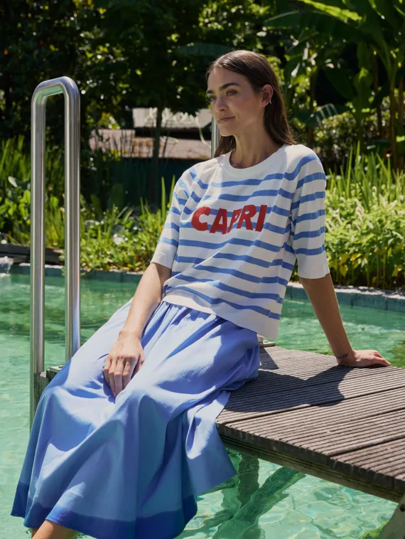 Elisa.and.me Юбка миди А-силуэта голубая