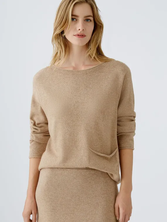 Oui Пуловер бесшовный из смеси шерсти