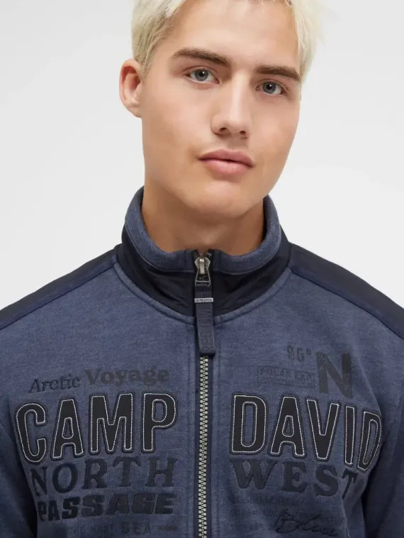 CAMP DAVID Толстовка с принтом темно-синяя