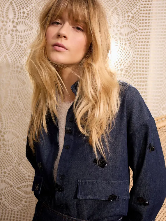 Oui Жакет с вышивкой пайетками