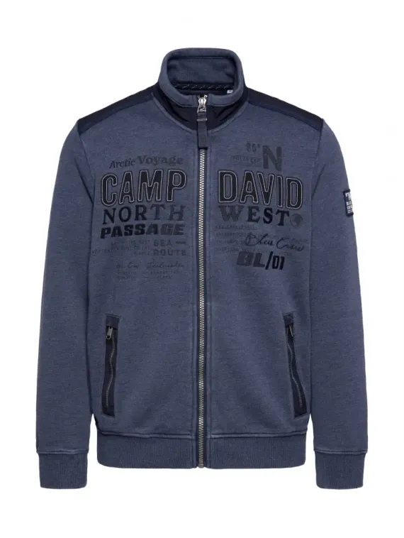 CAMP DAVID Толстовка с принтом темно-синяя