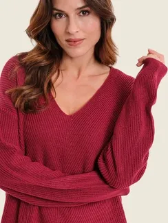 GERRY WEBER Свитер в красную ребристую отделку