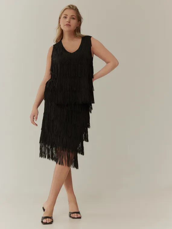 SAMOON Юбка с бахромой