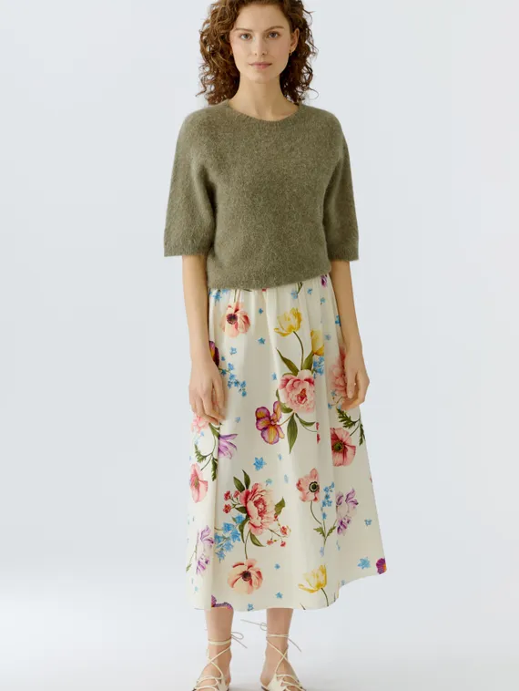 Oui Юбка миди с цветочным принтом
