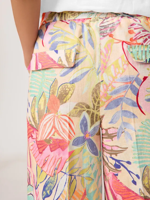 GERRY WEBER Брюки льняные с принтом