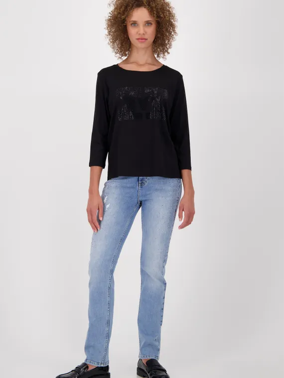 MONARI Футболка со стразами 3/4 рукав
