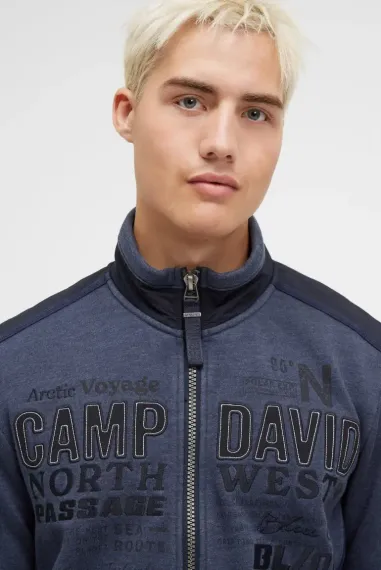 CAMP DAVID Толстовка с принтом темно-синяя