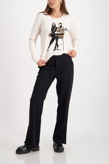 MONARI Лонгслив с меховыми аппликациями