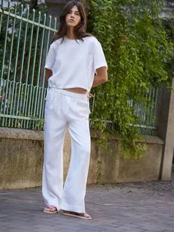 Oui Брюки широкие льняные