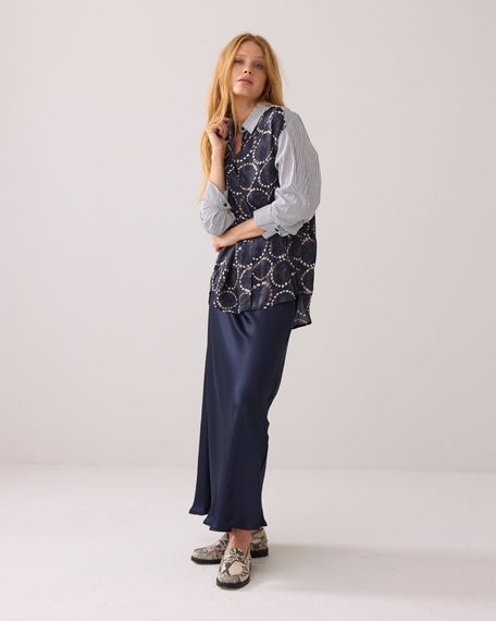 SUMMUM Блуза-рубашка из смесовой ткани