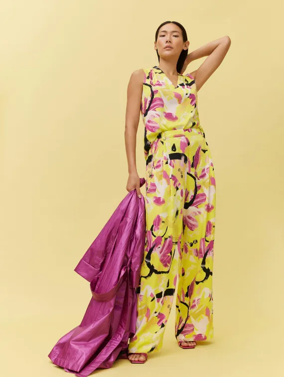 TAIFUN Брюки с цветочным принтом