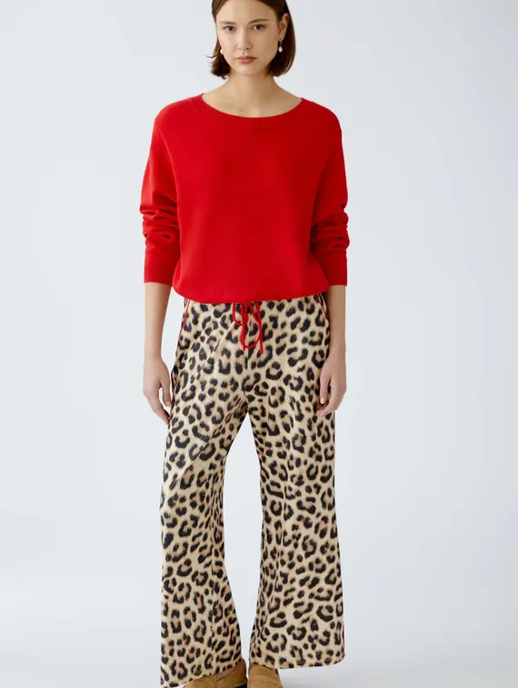 Oui Брюки с леопардовым принтом