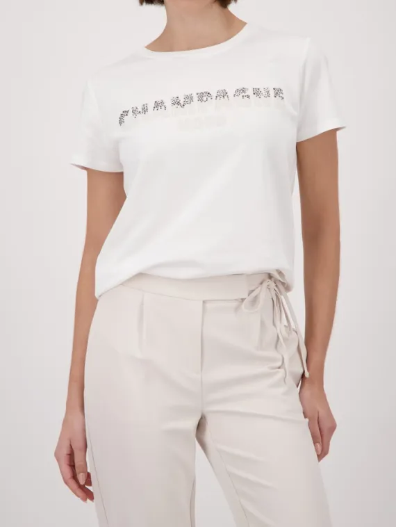 MONARI Футболка со стразами и надписью