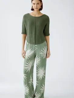 Oui Брюки с принтом пальмы
