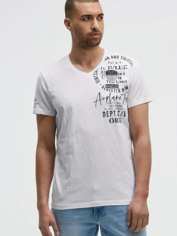 CAMP DAVID Футболка с V-вырезом