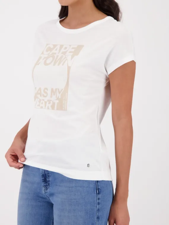MONARI Футболка с надписью " Кейптаун-мое сердце"