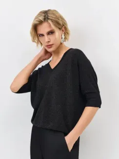 BULMER Мерцающий джемпер с шелком черный