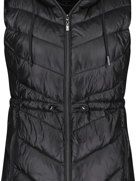 MONARI Стеганый жилет с капюшоном черный