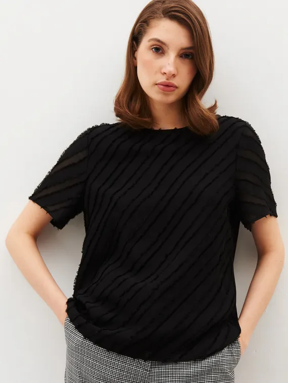 GERRY WEBER Блуза короткий рукав черная